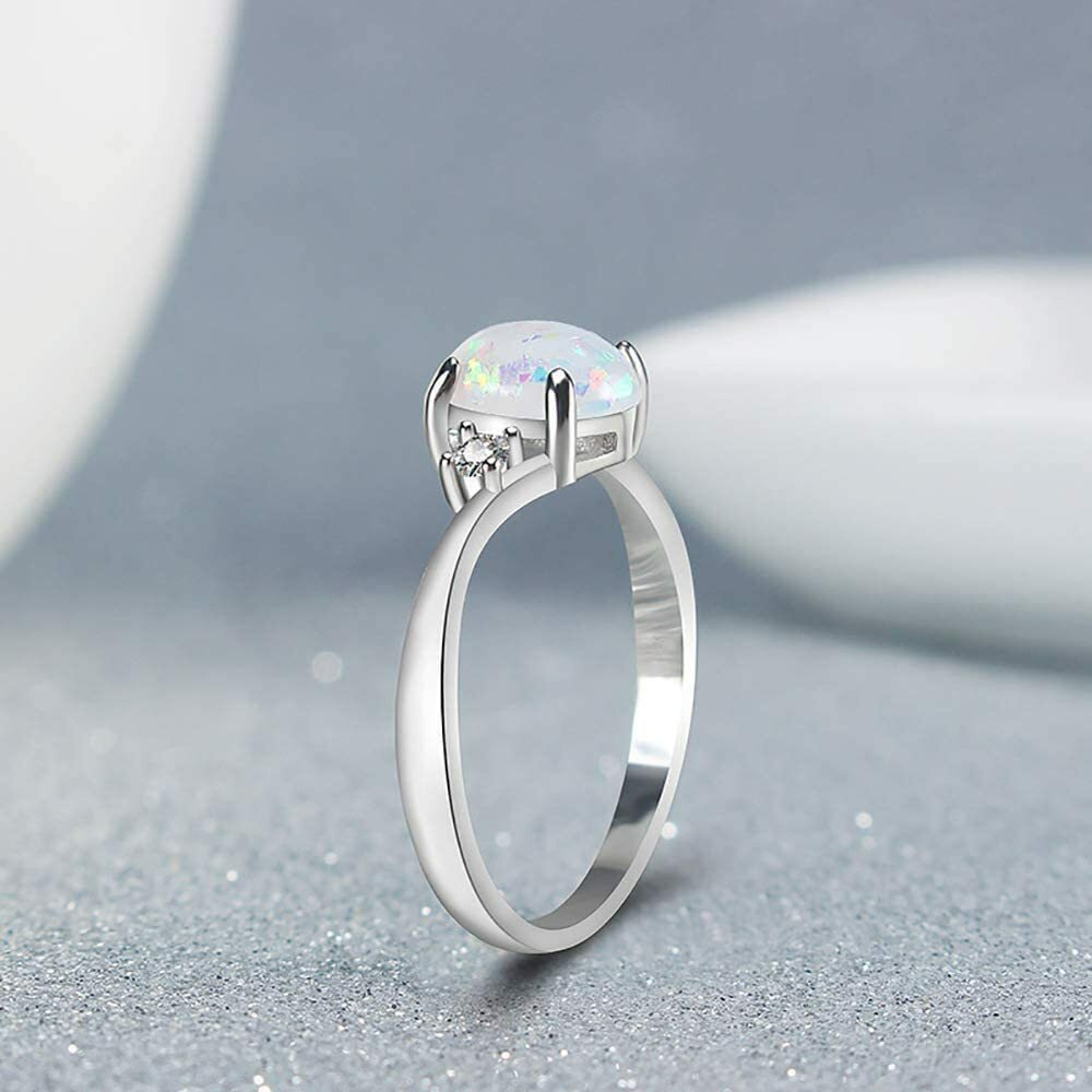STUNNING Opal Ring Size 6 Engagement Ring Size 6 for Women Anniversary Gift Wife