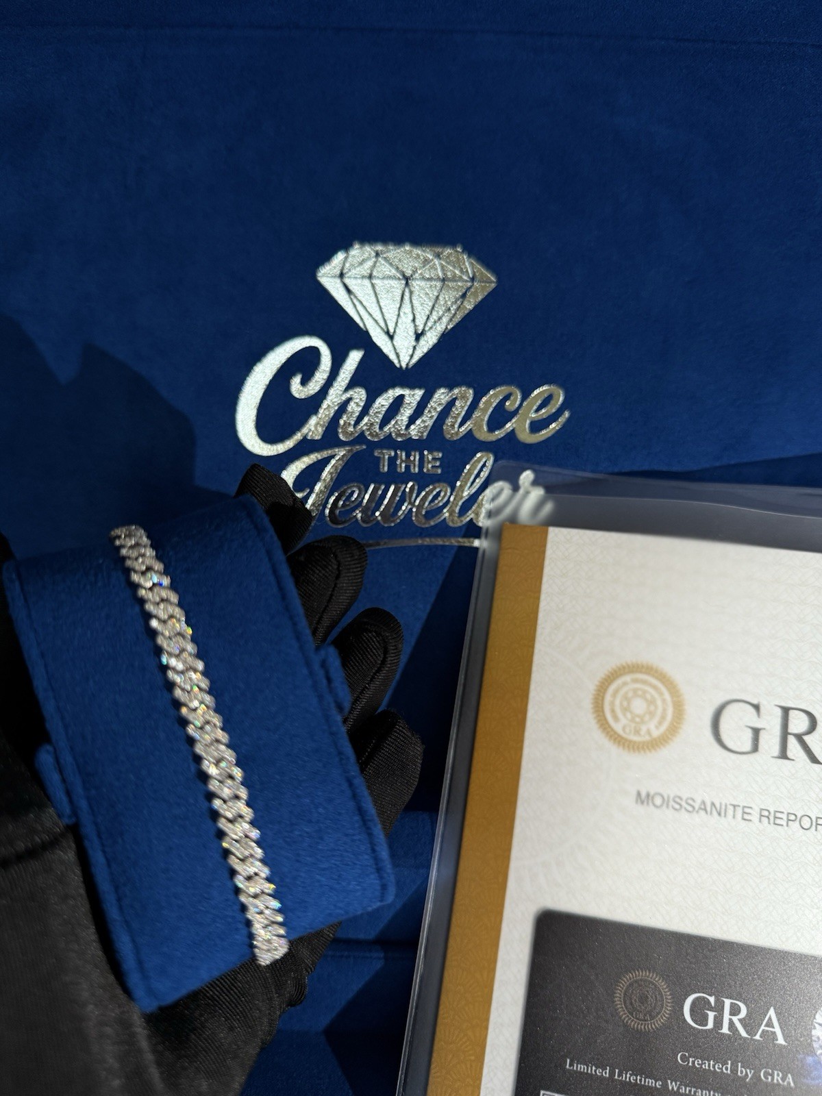 ✅Moissanite miami Prong Chain Iced 925 Silver bracelet