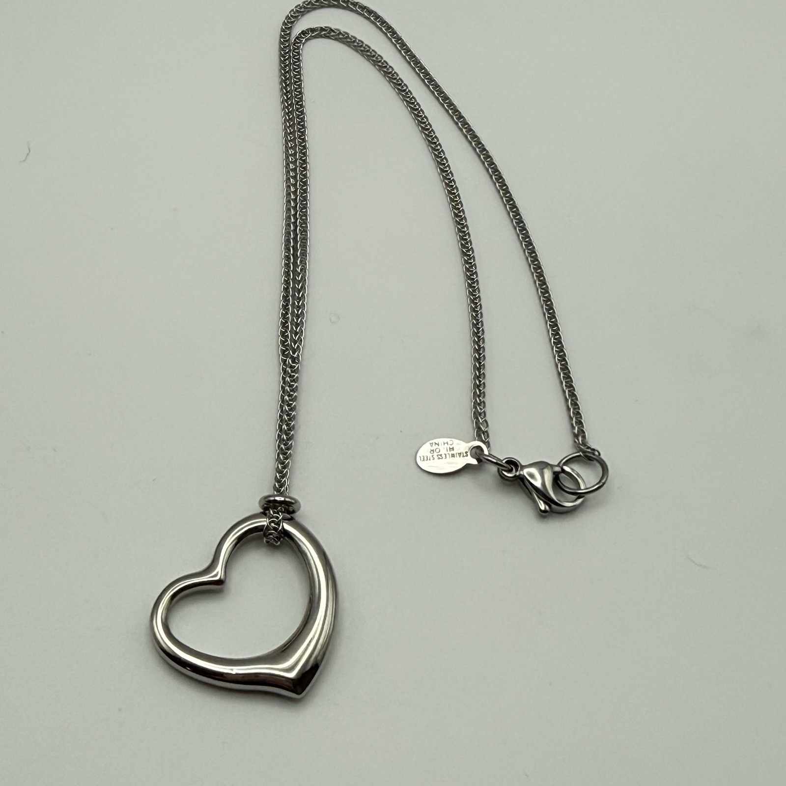 Steel By Design Floating Heart Necklace Silver Tone Stainless Steel Jewelry