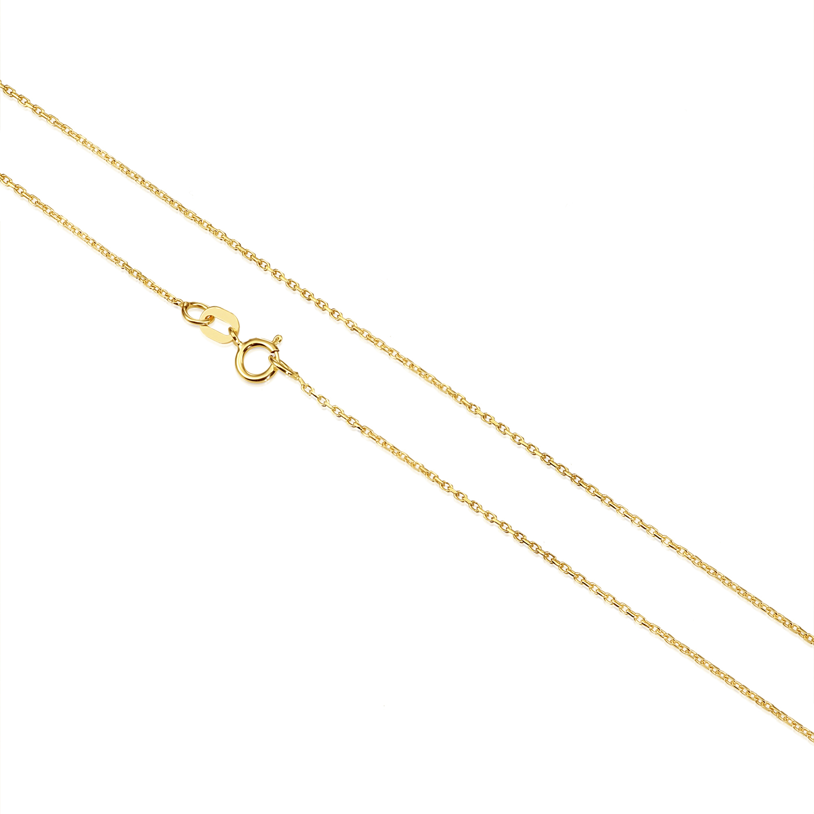 14K Real Solid Yellow Gold Dainty Cross Christian CZ Pendant Charm Necklace 18in