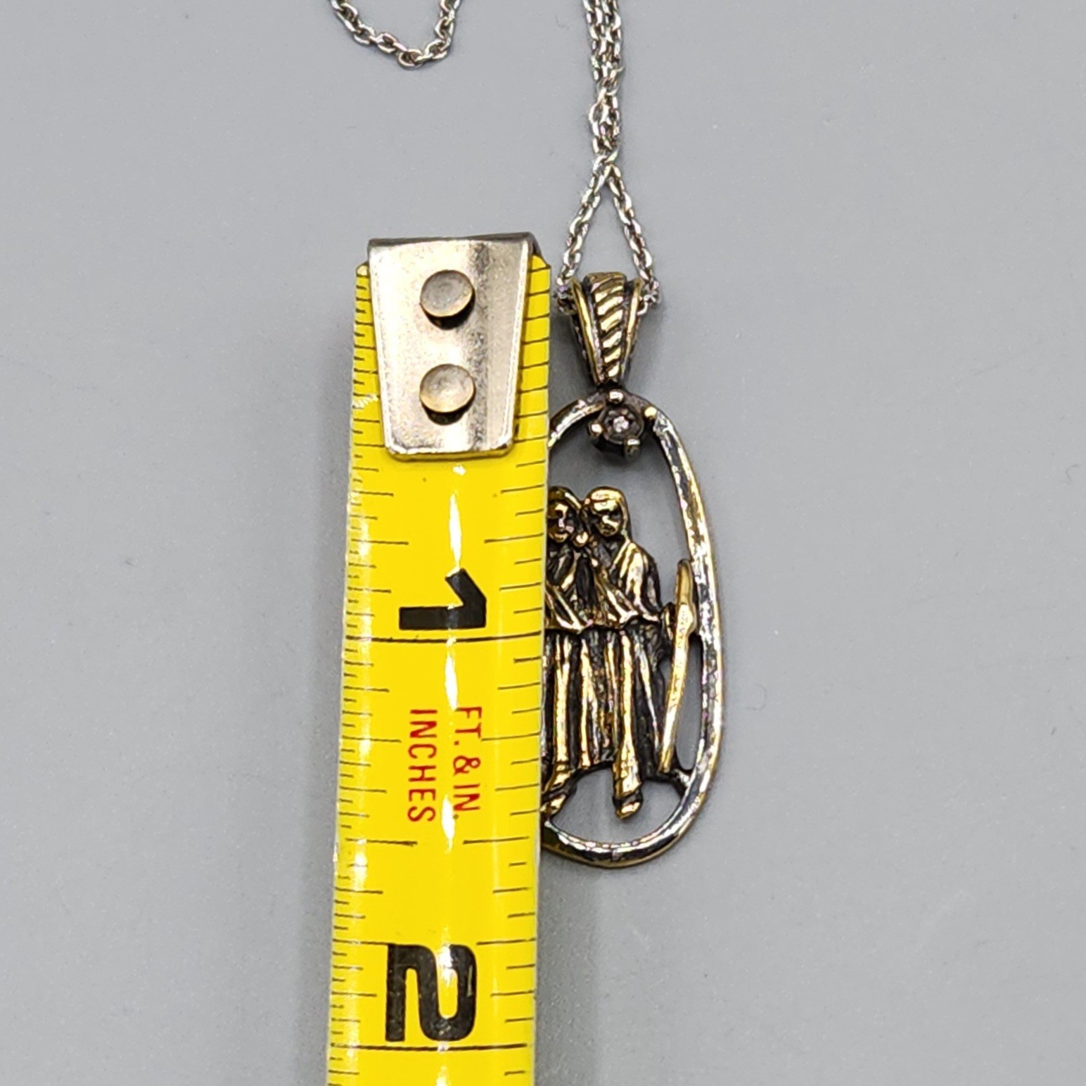Sterling Silver Vermeil Zodiac Twin Gemini Pendant Chain Necklace 18″ 6.5g