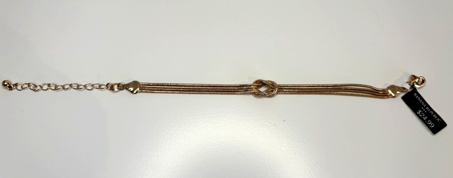 Banana Republic Goldtone Multi Four Strand Infinity Bracelet NWT