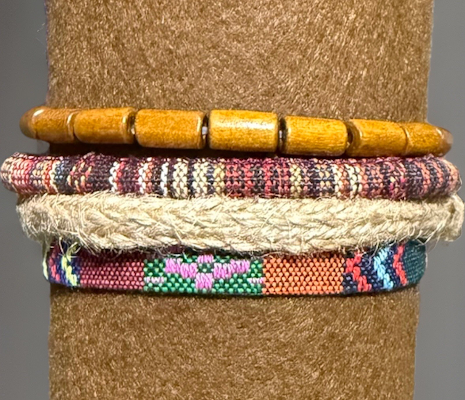 Boho Mixed Bracelet 4 Piece Set – Adjustable Stackable