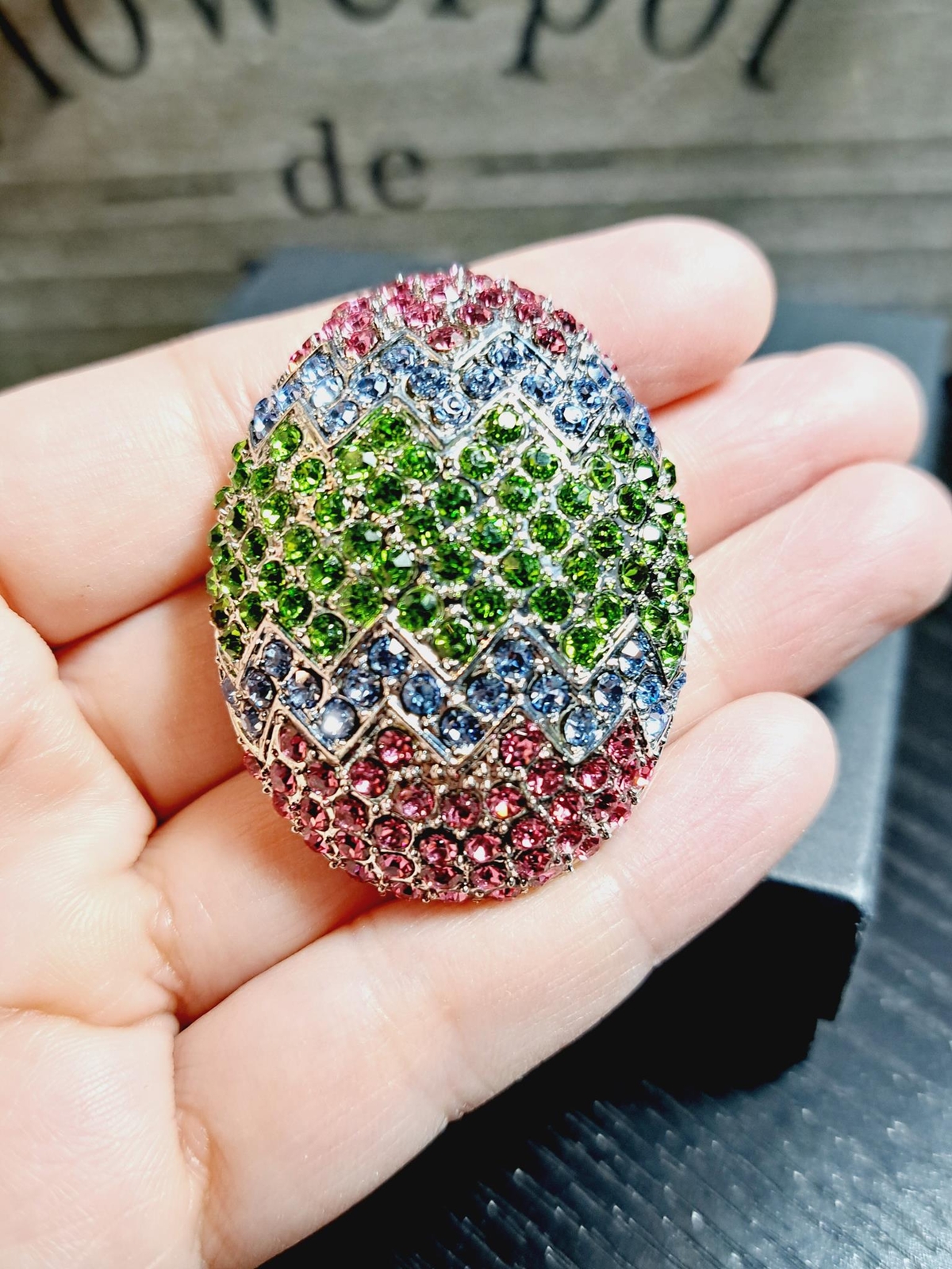 Egg Brooch Multicolor Crystal Rhinestone Colored Egg Brooch