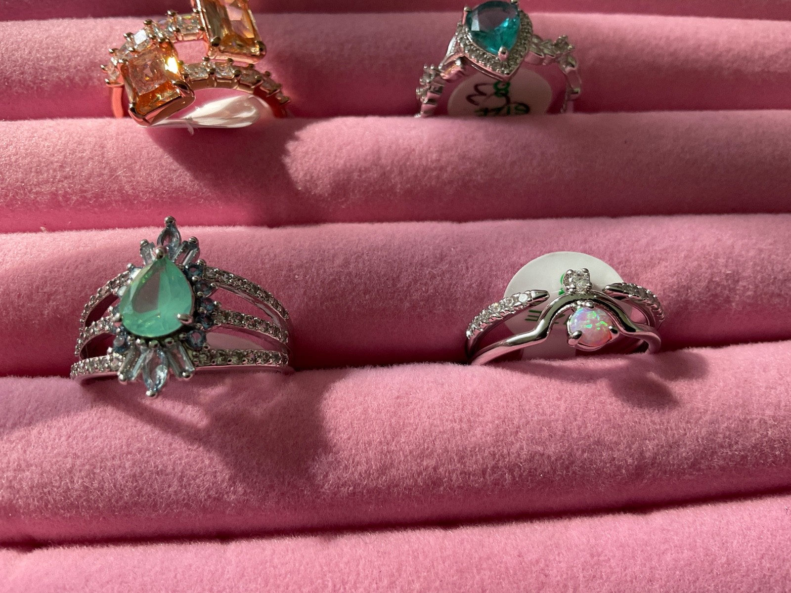 LOT BP Size 8 Rose GOLD Rhodium Rose Gold Opal Green Blue Lot of 4 NEW NO 27