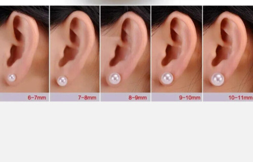 Sea Shell Akoya Gray Color 8mm Pearl Stud Earrings 925 Silver 14k Gold Plate