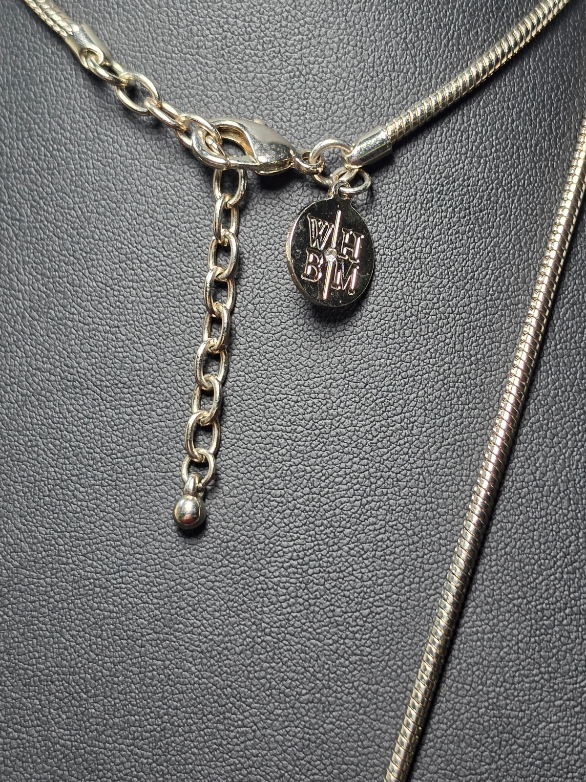 White House Black Market WHBM 32” Orange White Rhinestone Pendant Necklace