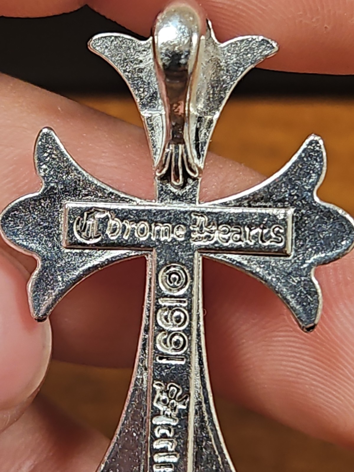 100% Authentic Chrome Hearts Cross Pendant 1991 Sterling Silver