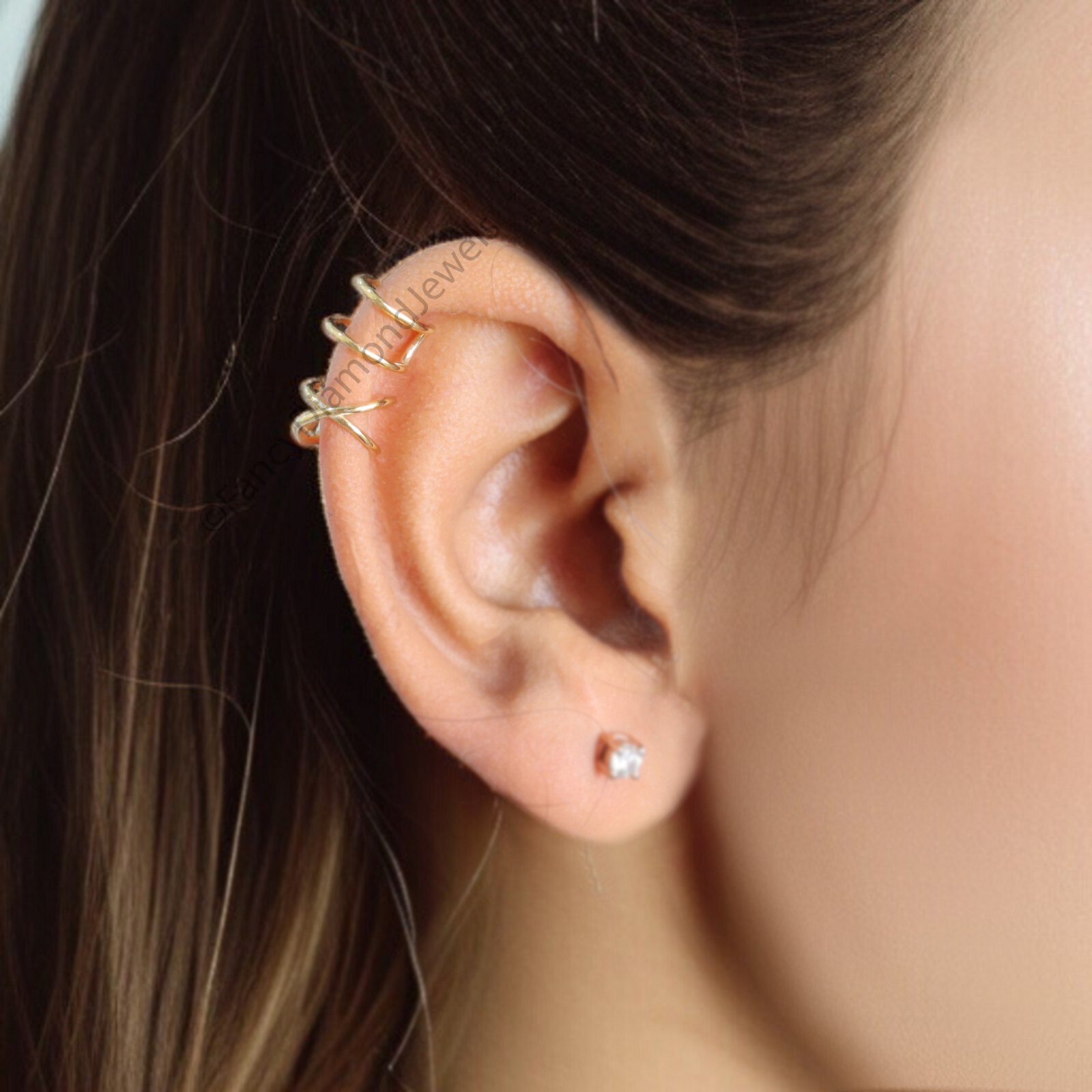 Set of 2 Ear Cuffs for Upper Ear No Piercing Needed Cuff Cartilage Earring Cuff