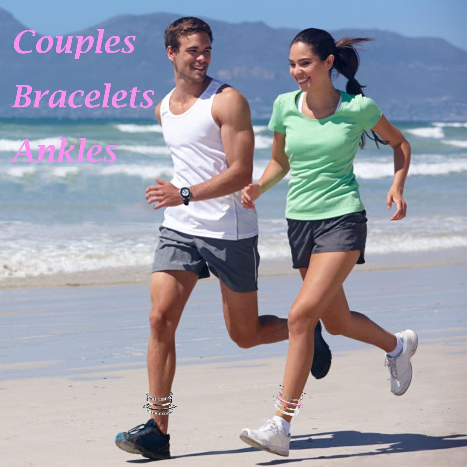 Beach Bracelet Set for Men and Women, Surfer Men Bracelet, Braided Boho Summer B