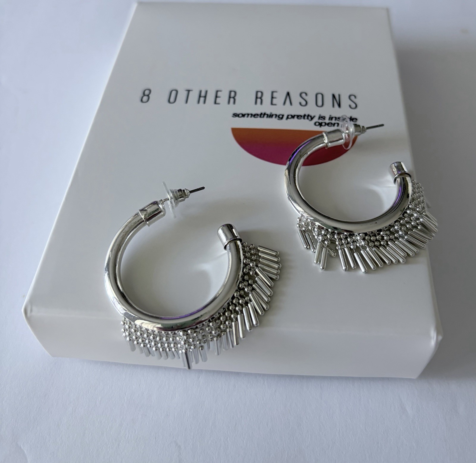 8 OTHER REASONS Draya Michele Abigail Fringe Hoop Earrings