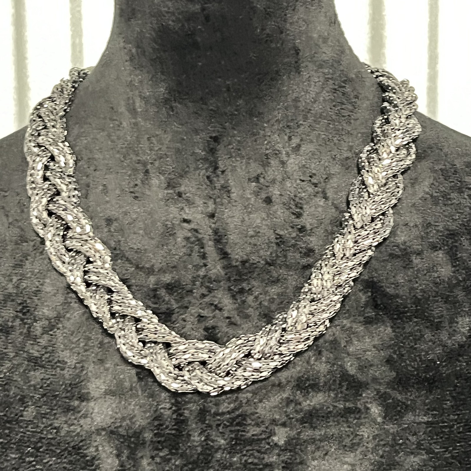 Braided Chain Necklace Womens Statement Adjustable Lobster Clasp 19-22in Jewelry