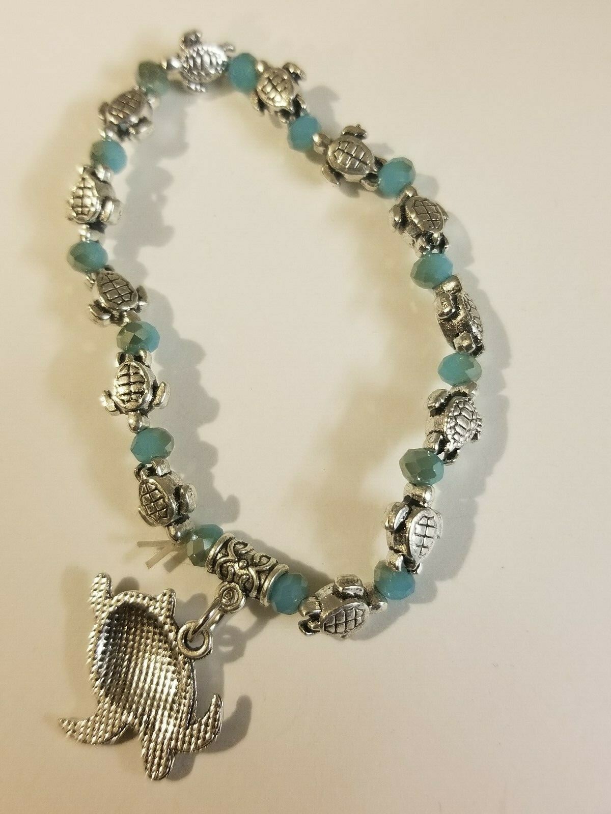 Turtle Bracelet with Beautiful Lab Created Moon Sapphire & 14k Gold Overlay