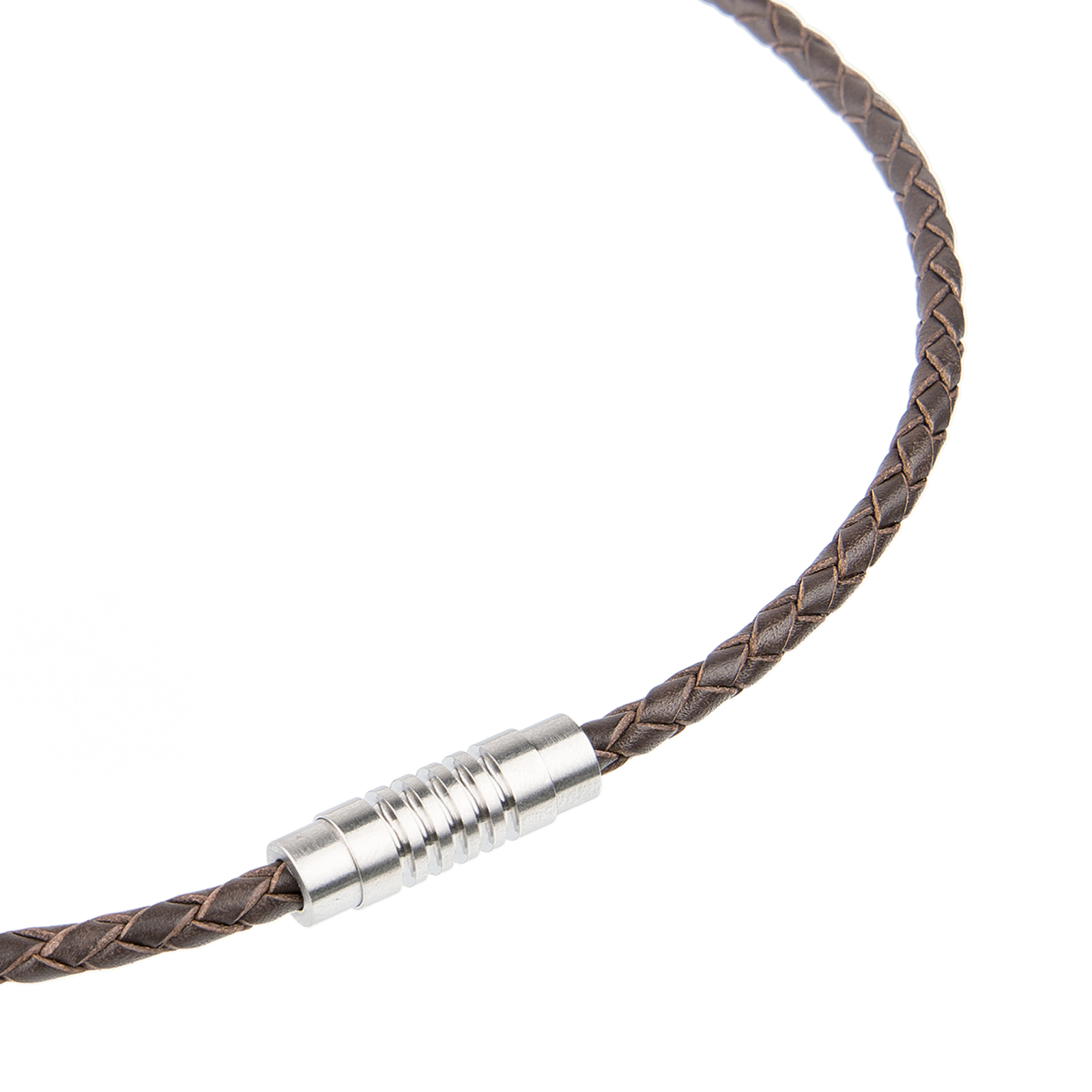 Ernstes Design Leather Necklace K100DB Stainless Steel Length 40 To 19 11/16in