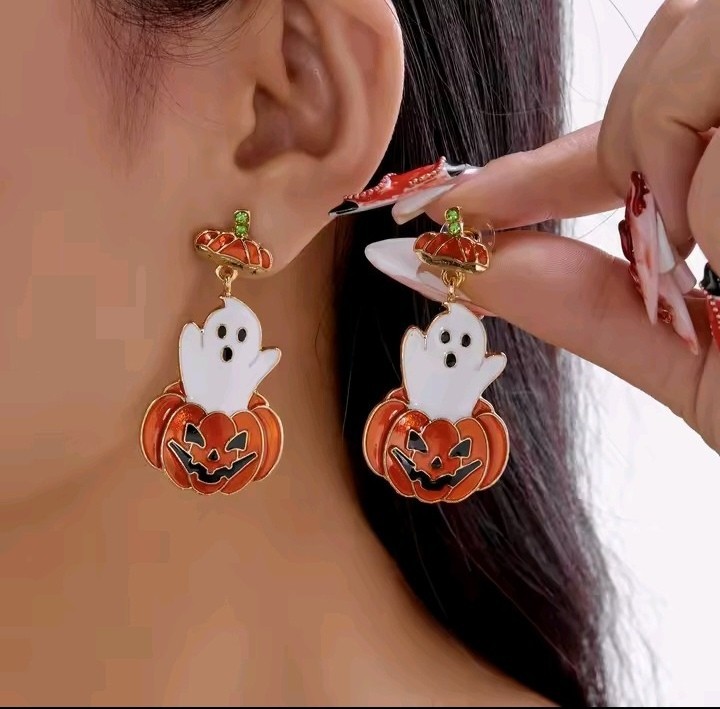 Halloween Earrings Collection Pumpkin Ghost Spider Skeleton Gothic Dangle Gift