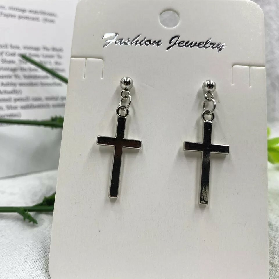 New Fashion Cross Pendant Cartilage Drop Dangle Earrings Punk Jewelry Women Ear