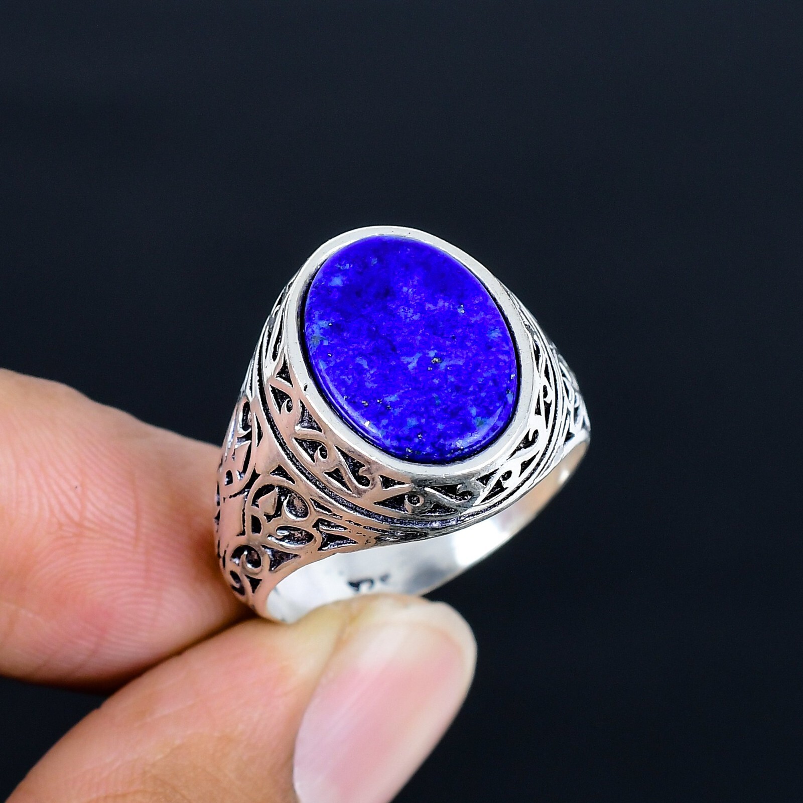 Lapis Lazuli Gemstone Ottoman Arabic Style Ring All Size Available LG-1119