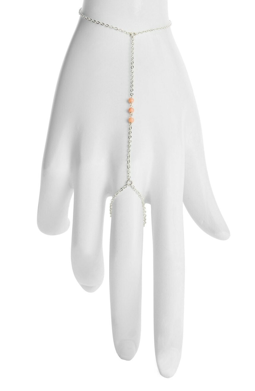 Dogeared Women’s Coral Beaded Hand Chain $56