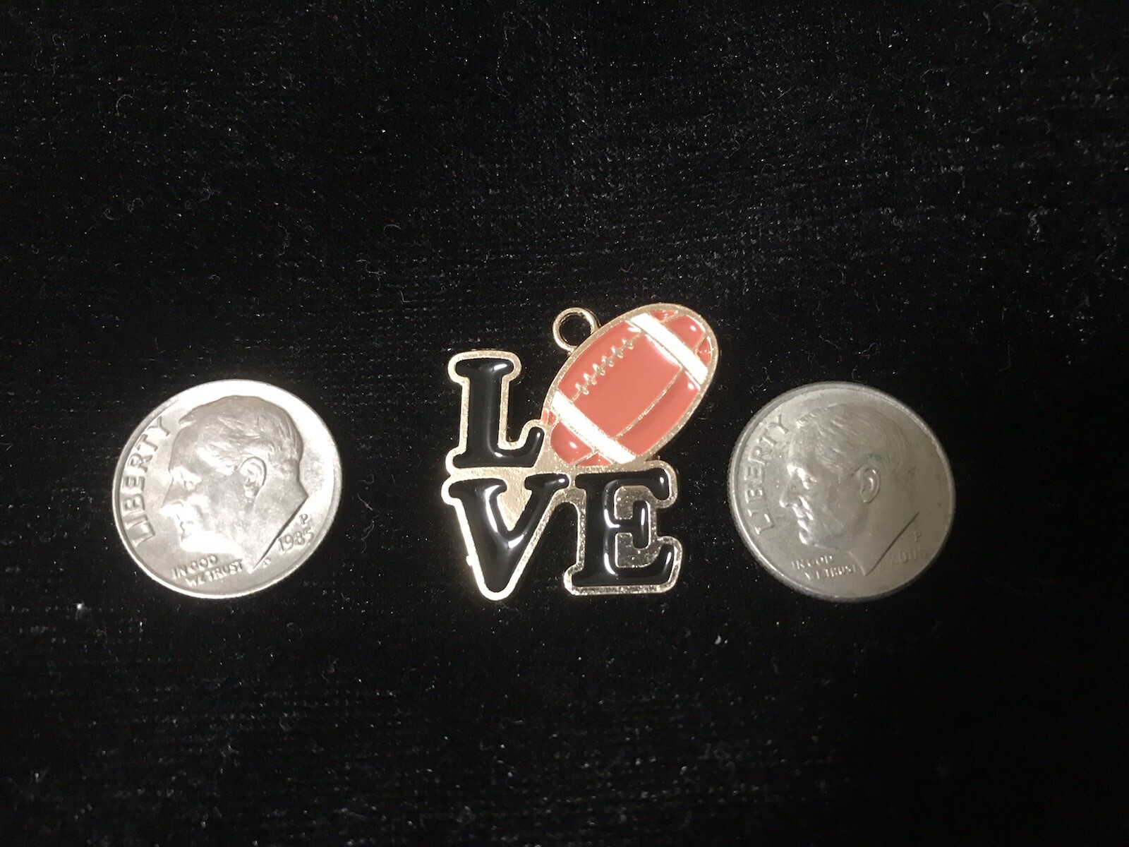 Love Football O In Love Football Enamel Necklace Pendant Charm C32