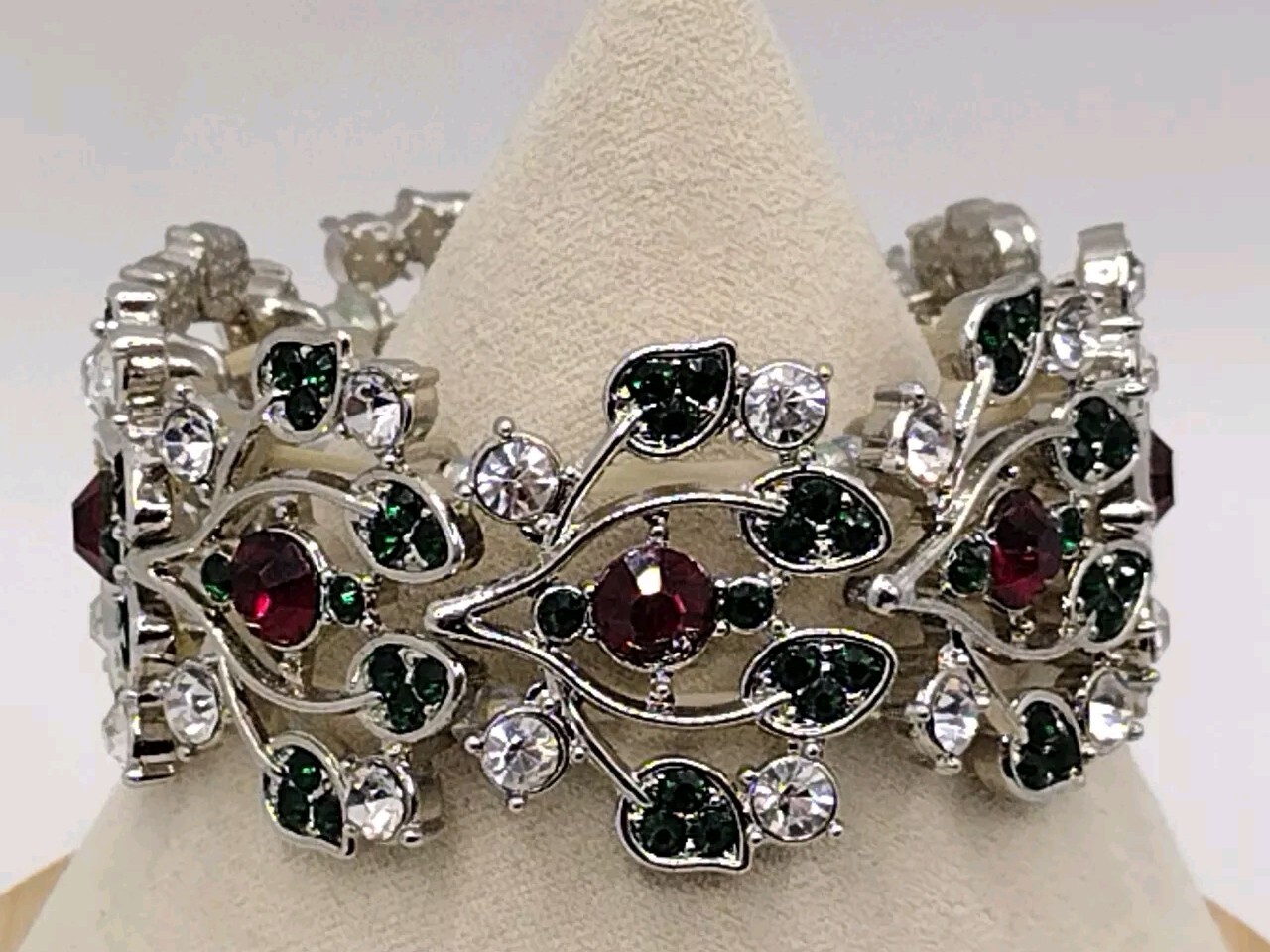 The Danbury Mint Stretch Bracelet ~ The Cherry Blossom ~ Pink, Purple & White