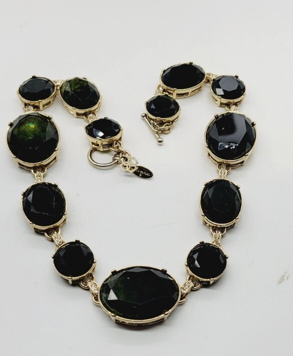 Ann Taylor Faceted Green Necklace Statement Runway 21 in Toggle Couture