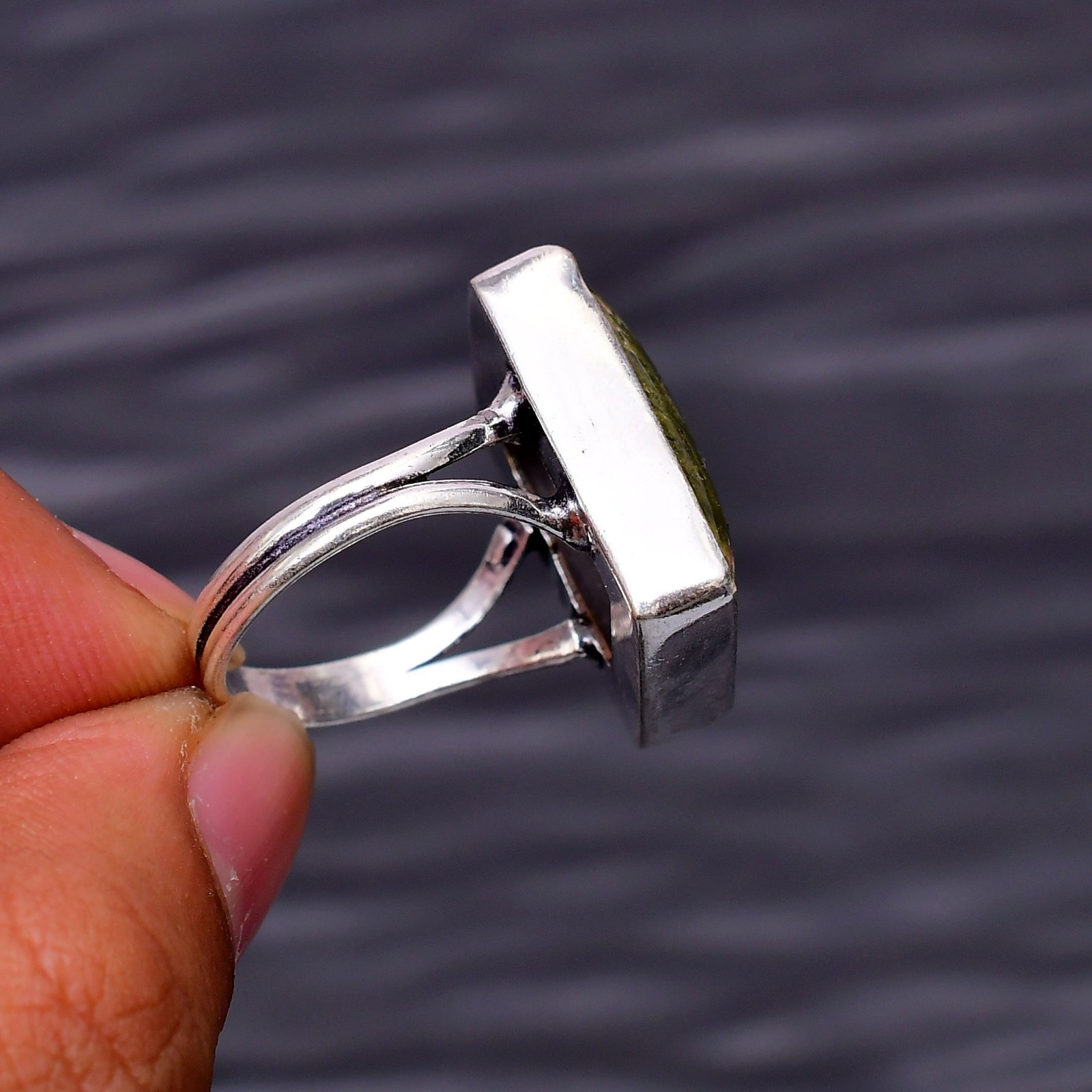 Unakite Gemstone : 925 Sterling Silver Jewelry Ring Size 7