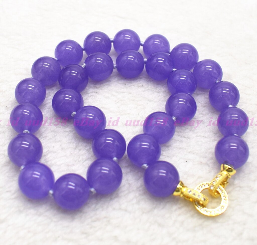 Natural Lavender Jade Jasper Round Gemstone Beads Necklace 16-36 inches AAA+