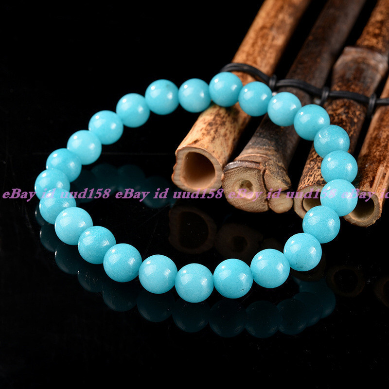 8mm Fashion Brazilian Amazonite Round Gemstone Beads Stretchable Bracelet 7.5”