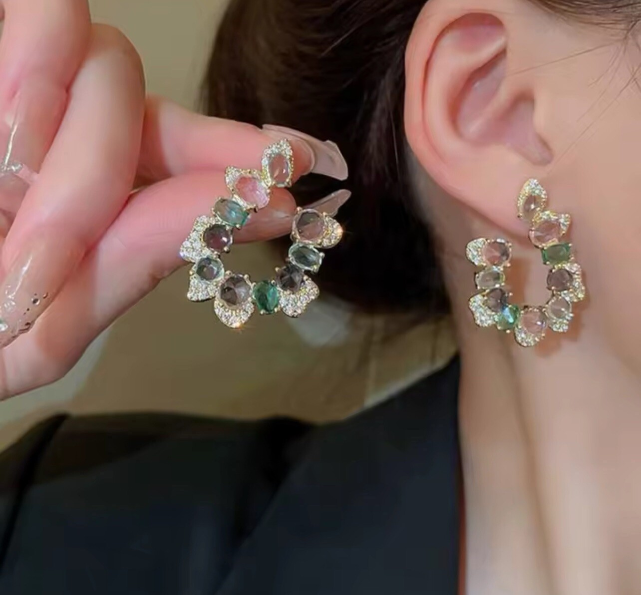 Luxury Multicoloured High Quality Statement Earrings With S925 Needle Pin