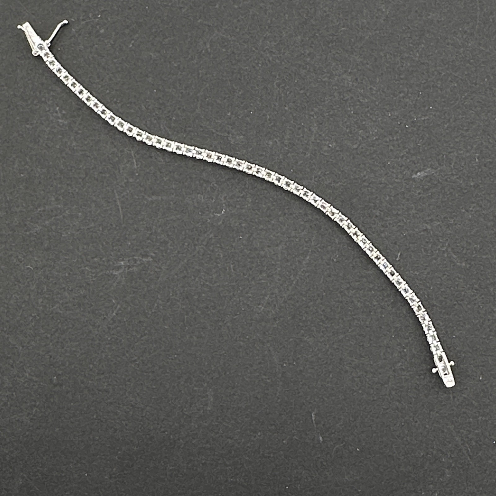 CUBIC ZIRCONIA tennis bracelet – sterling silver 3mm x 7″ CZs 9.6 grams