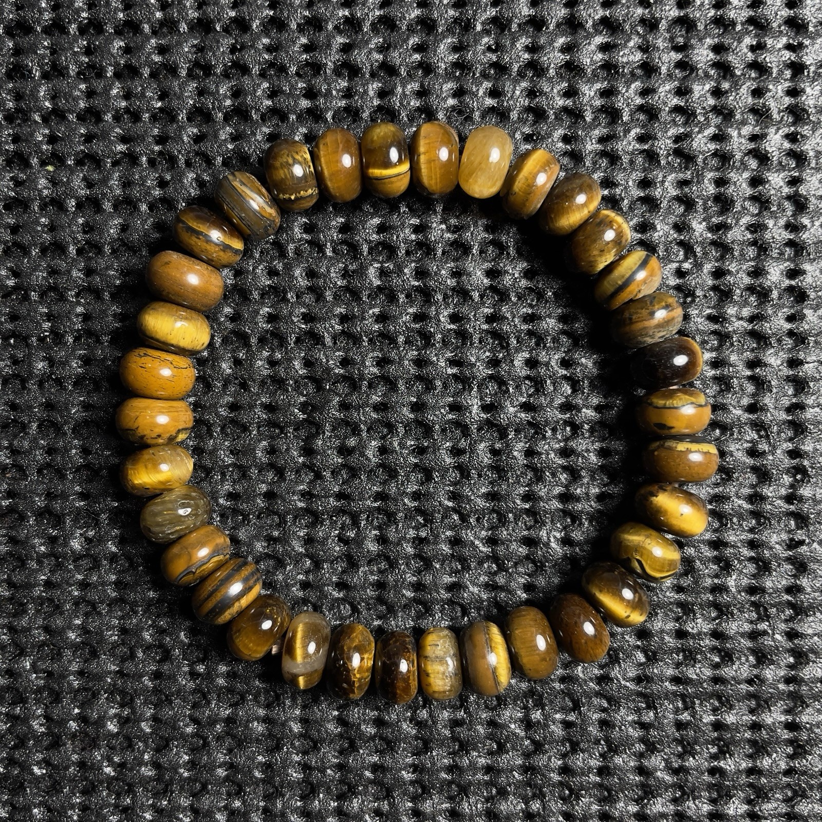 Yellow Tiger Eye 8.5mm Abacus Beads Handmade Bracelet Unisex Jewelry Gift Heal