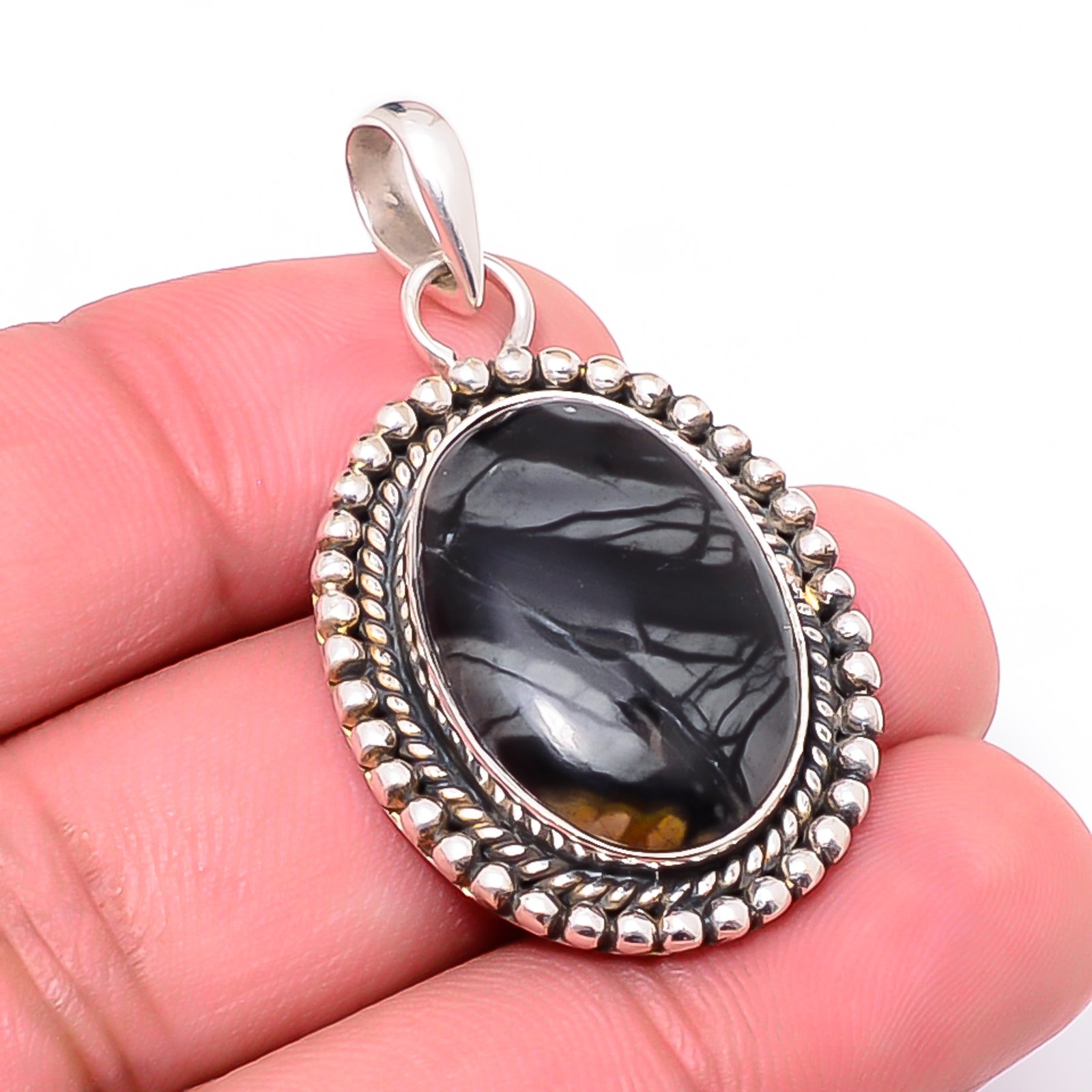 Picasso Jasper – Utah Designer Handmade 925 Sterling Silver Pendant 1.56″ P11