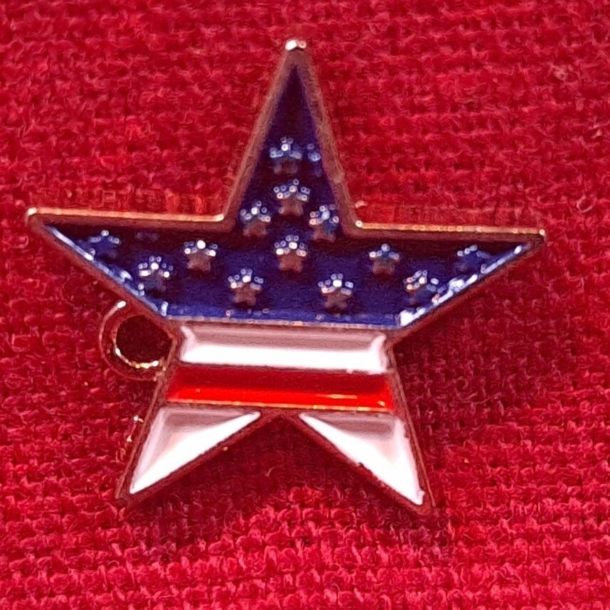 Red White And Blue American Flag Star Enamel Lapel Pin