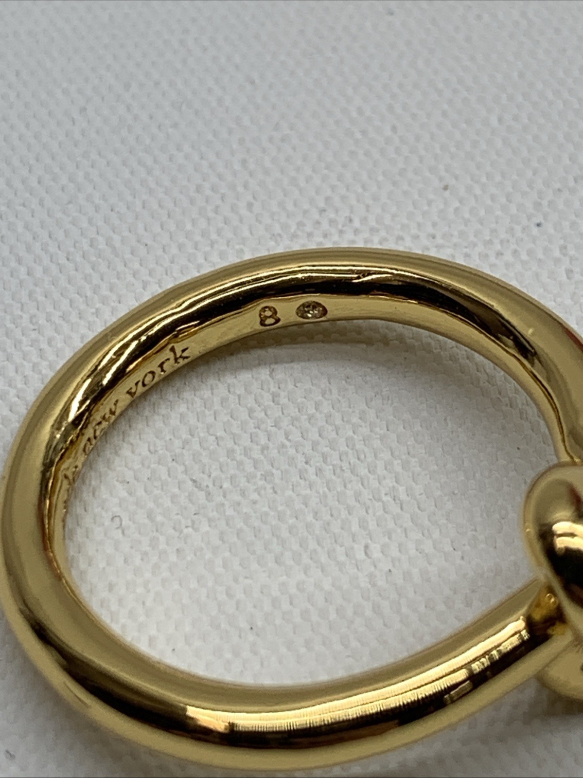 Kate Spade New York Double Knot Ring 700 Gold Size 8 Everyday Wear Casual Classi