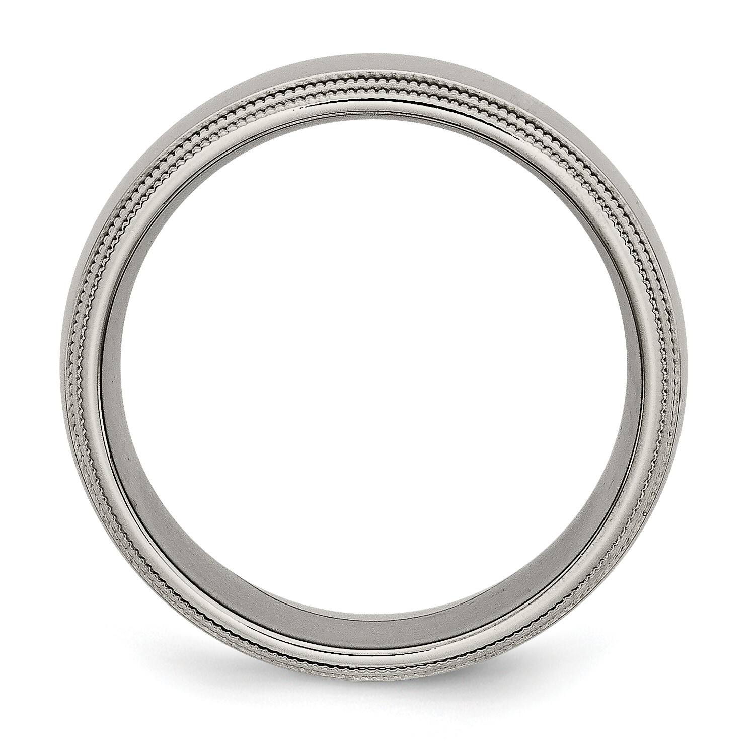 Chisel Titanium Polished 8mm Grooved and Beaded Edge Band TB135