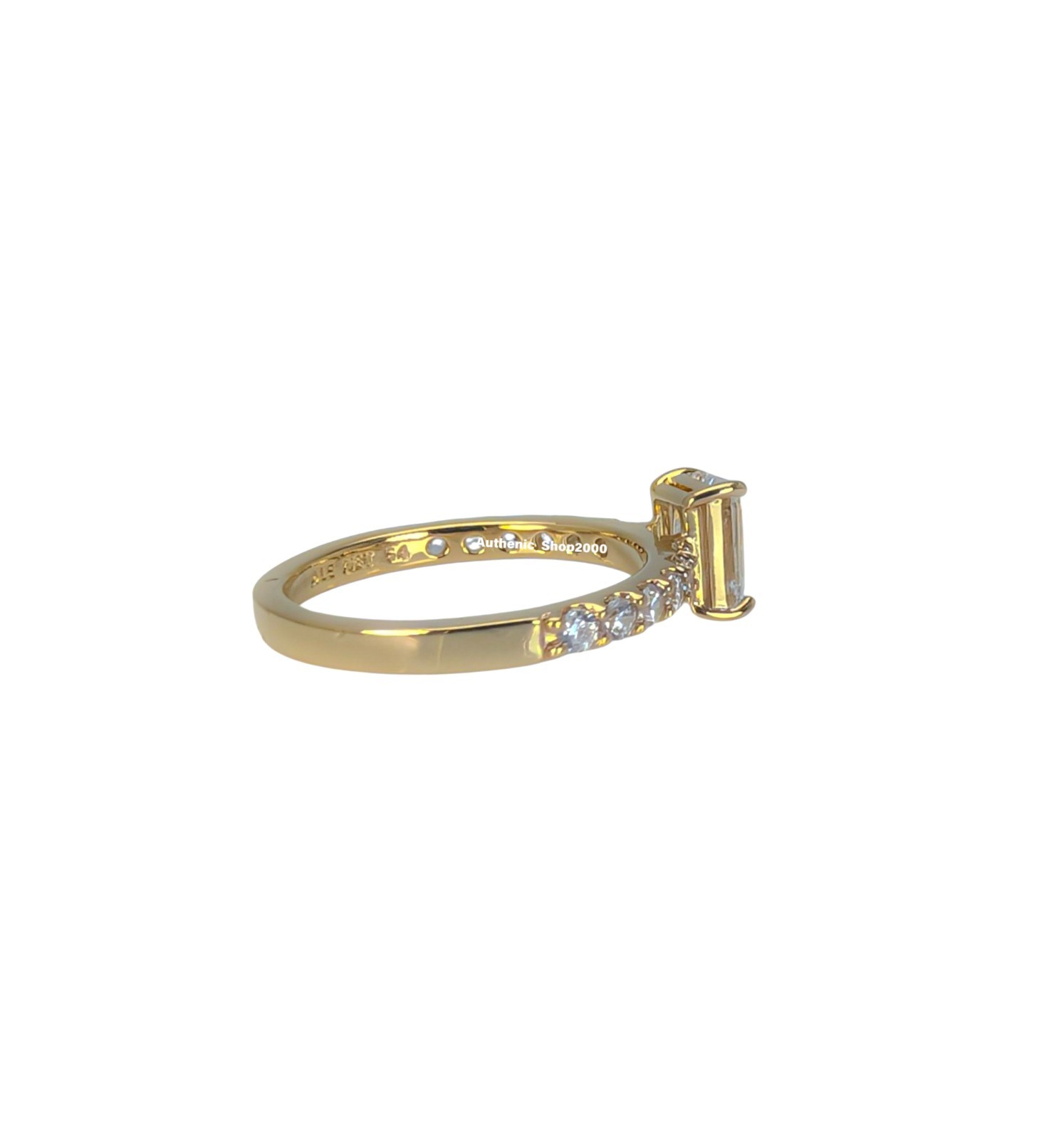 New 100% Authentic PANDORA 14k G Pave Sparkling Rectangular Halo Ring 164506C01