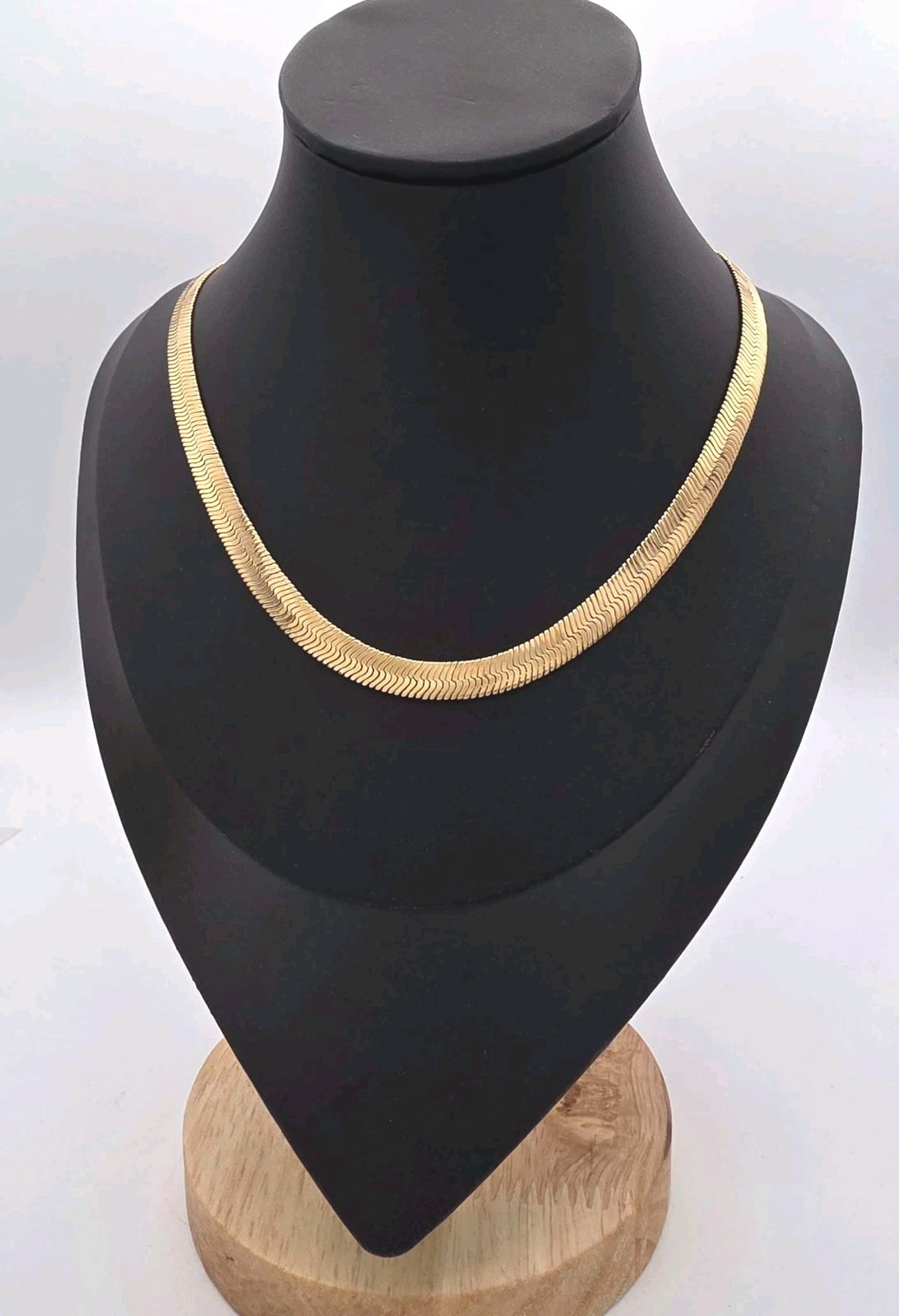Gold Herringbone Necklace, 14k Heavy Plated Gold, 9mm Width, Unisex