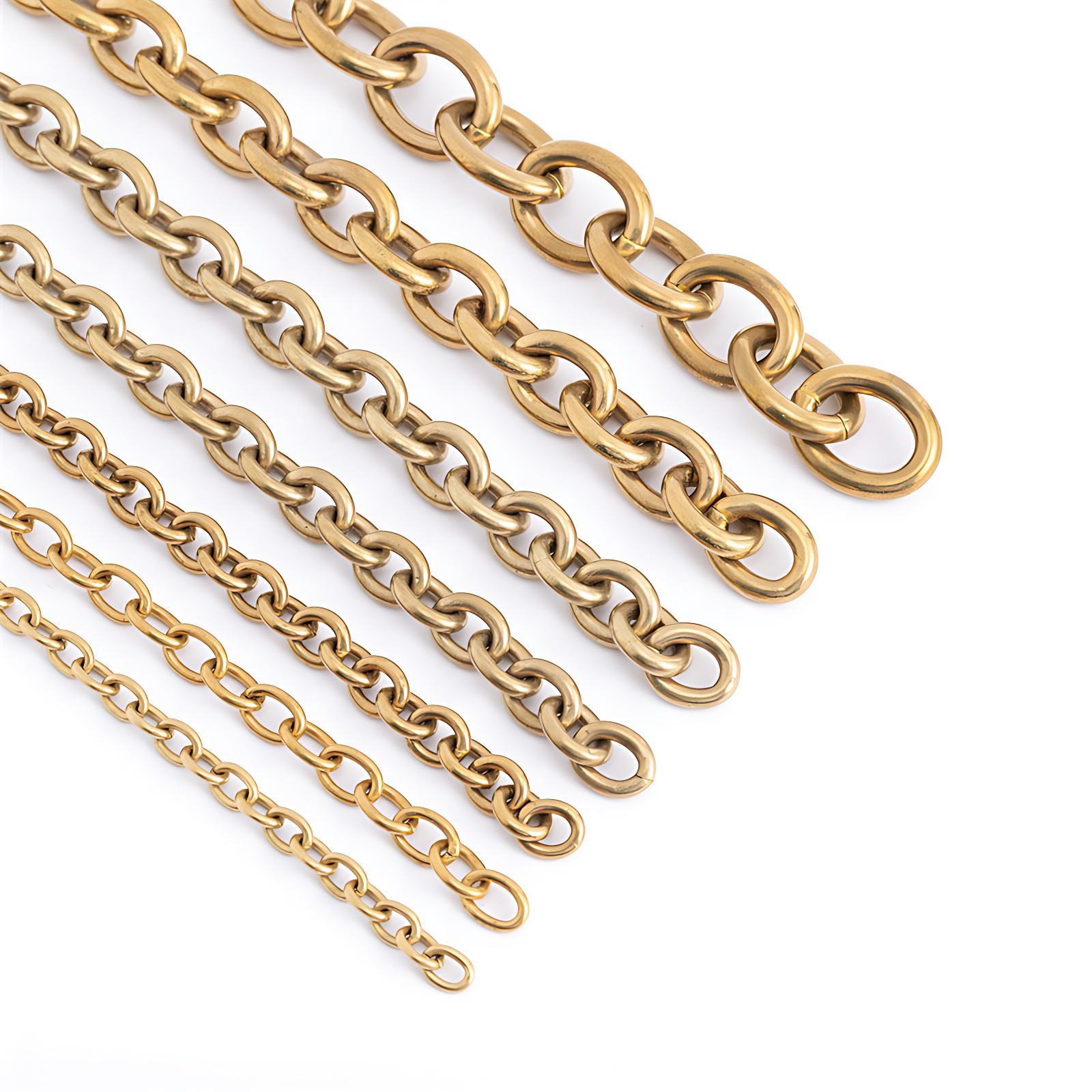 Solid Brass Chain 4-14mm Width Necklace Jewelry Bags Craft Chain Sold Per Meters