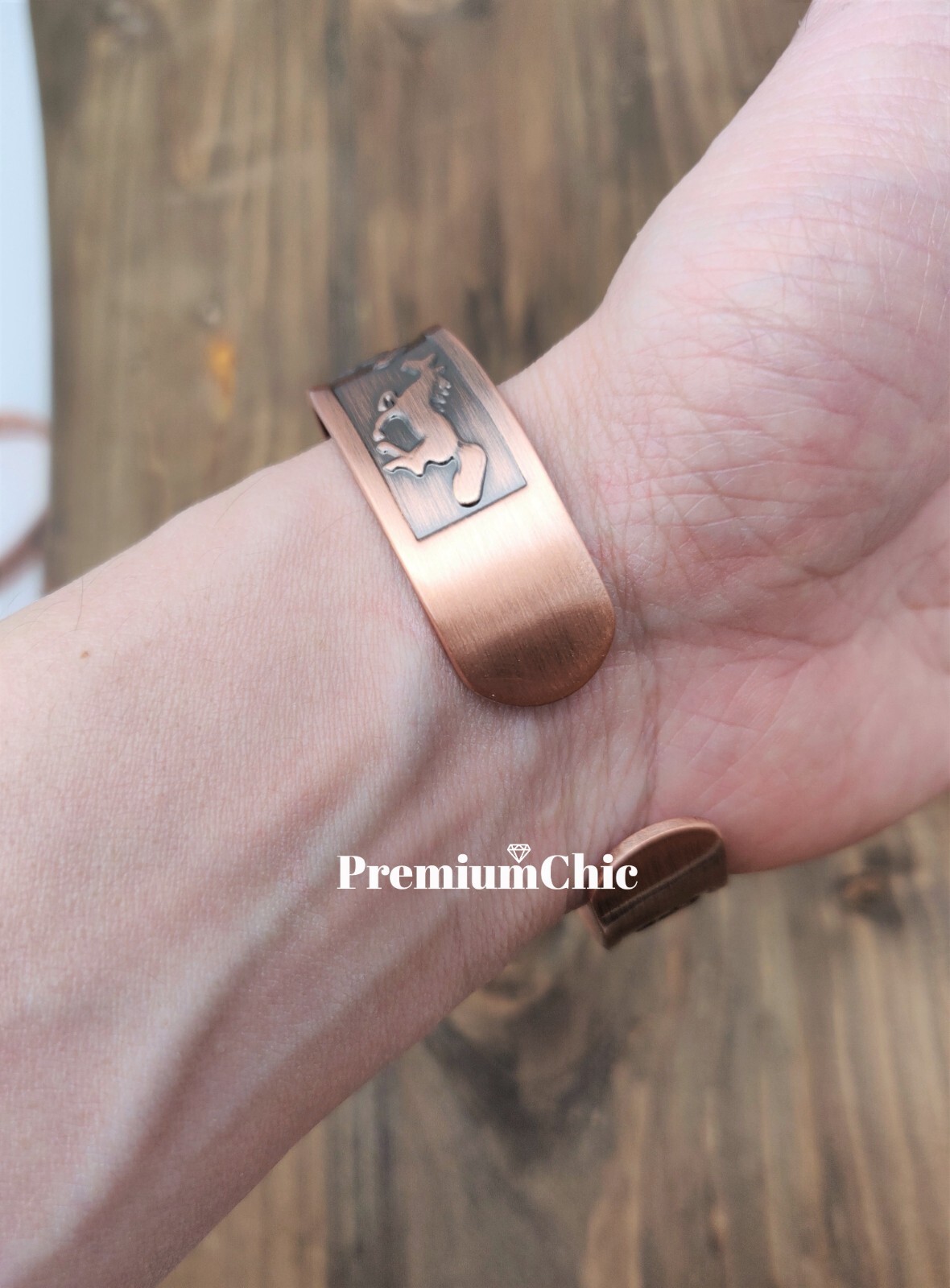 PURE SOLID COPPER Magnetic Bracelet Men’s Arthritis Therapy Horse Western Cuff