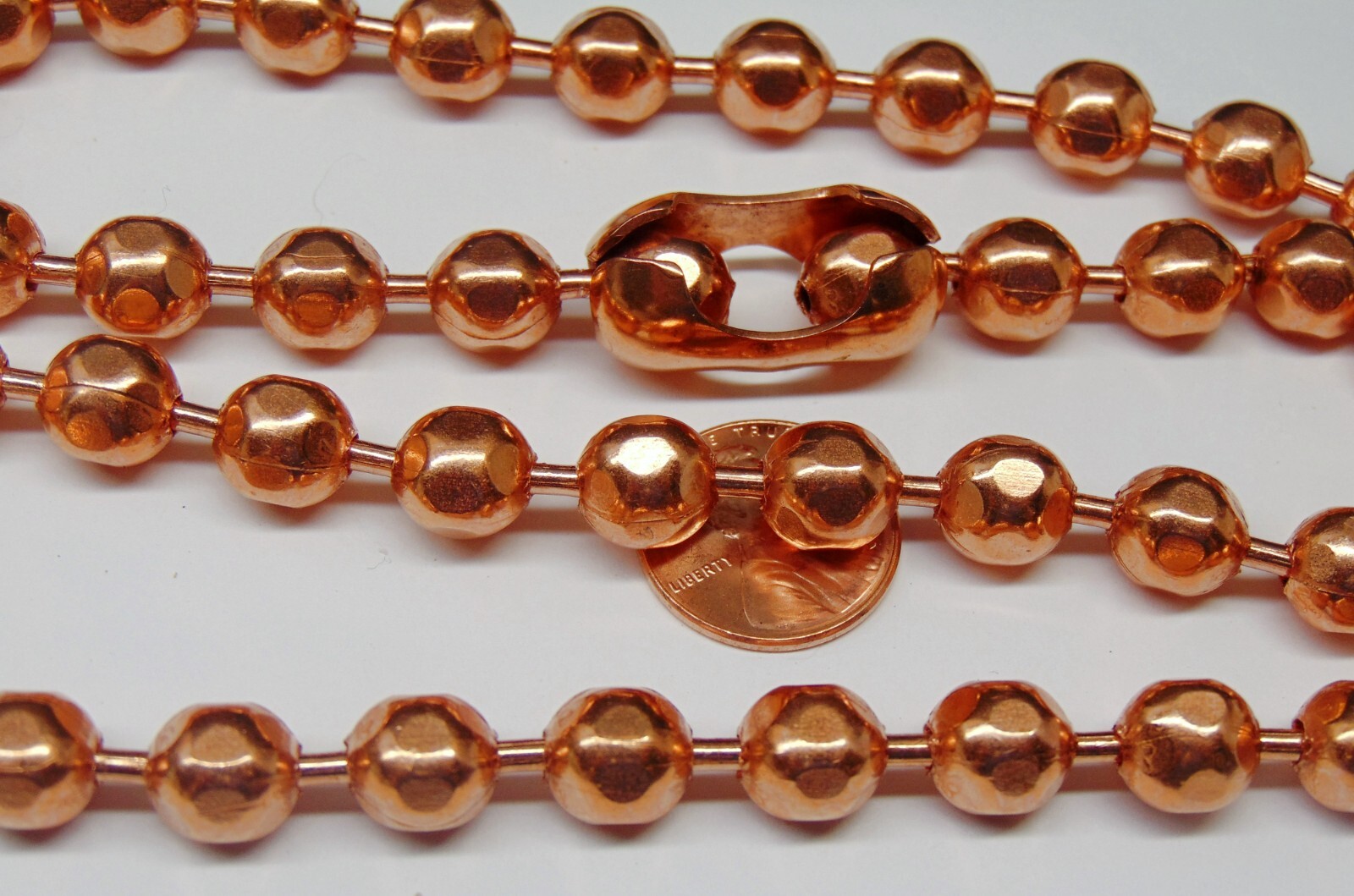 Bulk COPPER BALL CHAIN Statement Size 9.5mm Round + Faceted Bead 5 ft to 25 feet