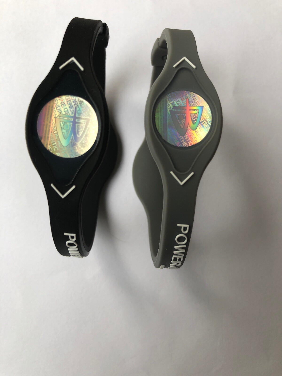 2 PCS GREY & BLACK Power Balance Energy Health Band Bracelet XS,S, M, L,XL