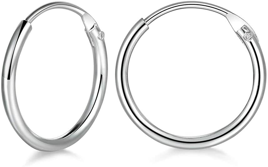 Silver Hoop Earrings 8mm 10mm 12mm 14mm 16mm Single Pair Sterling Silver 925