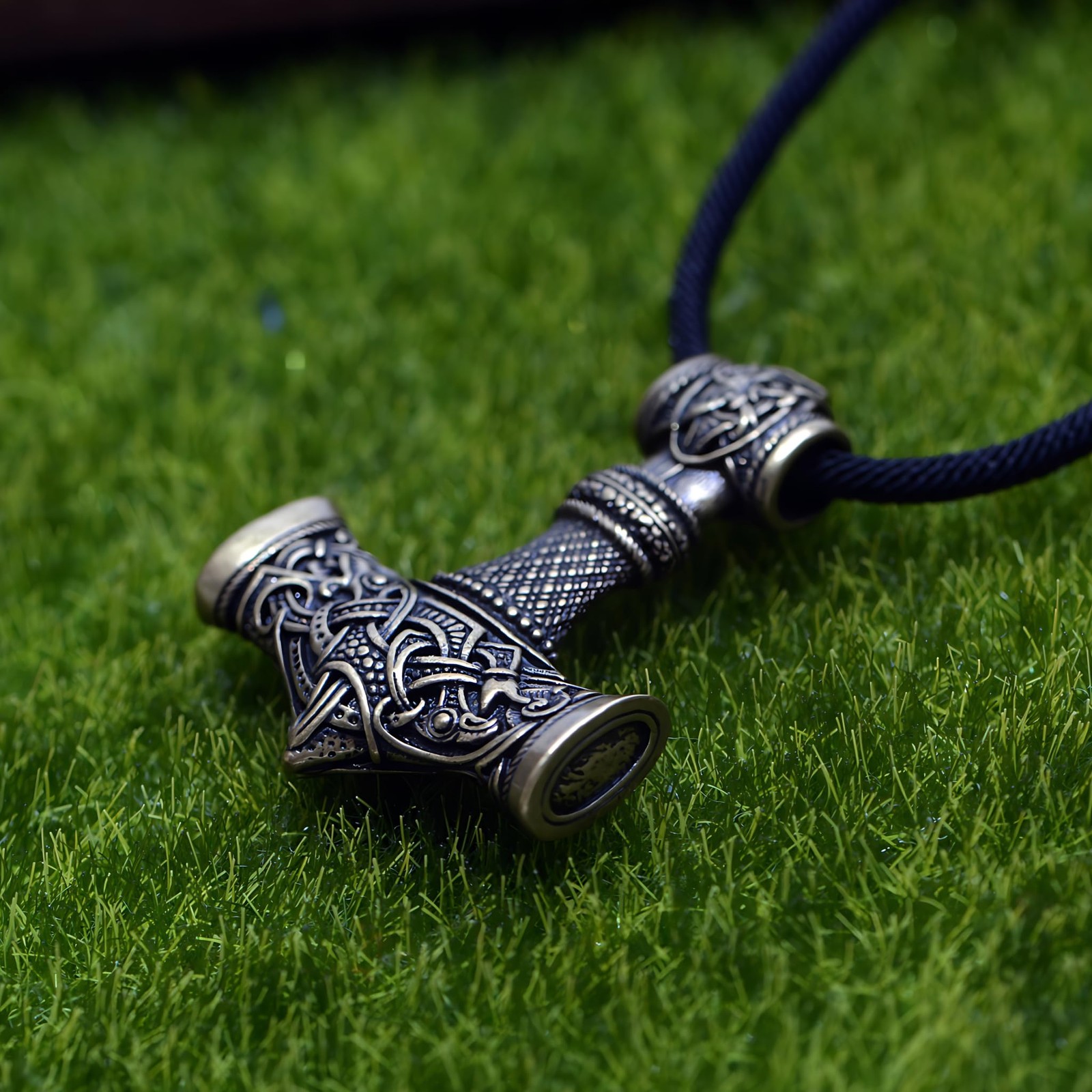 Thor Hammer Necklace – Viking Necklace For Men, Norse Mythology Amulet Jewelr…