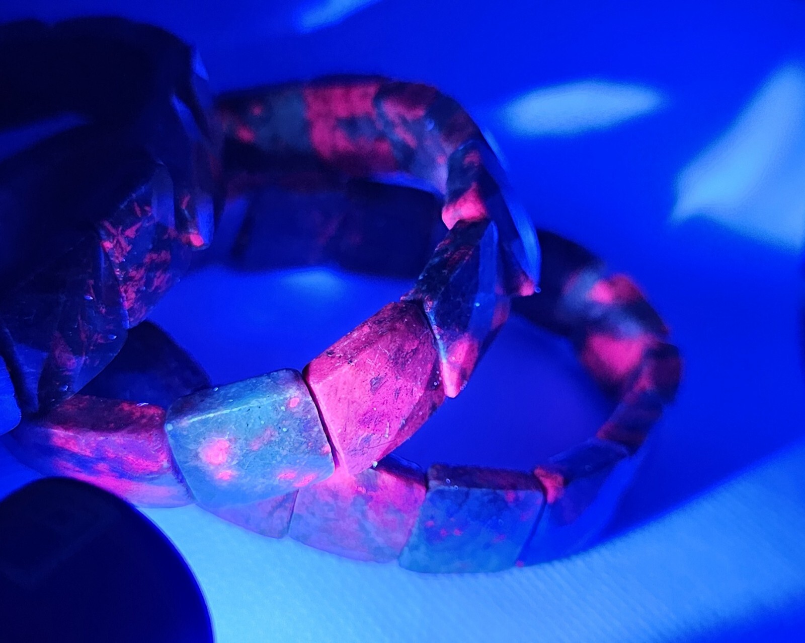 Ruby Kyanite Faceted UV Reactive Bangle 14mm