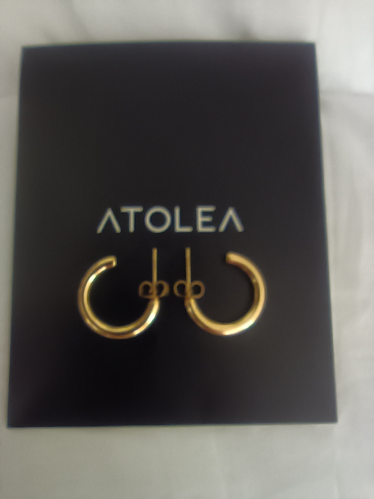 NEW Atolea Medium gold classic hoop earrings 17 mm