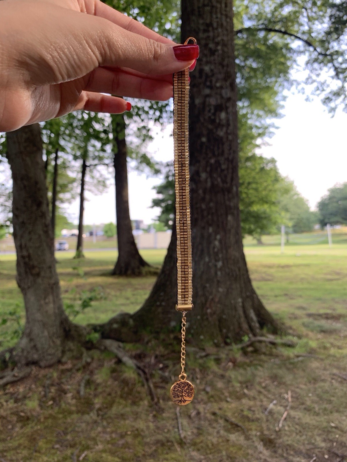 Gold Tone Bracelet | Toggle | Dangle Charm | Adjustable