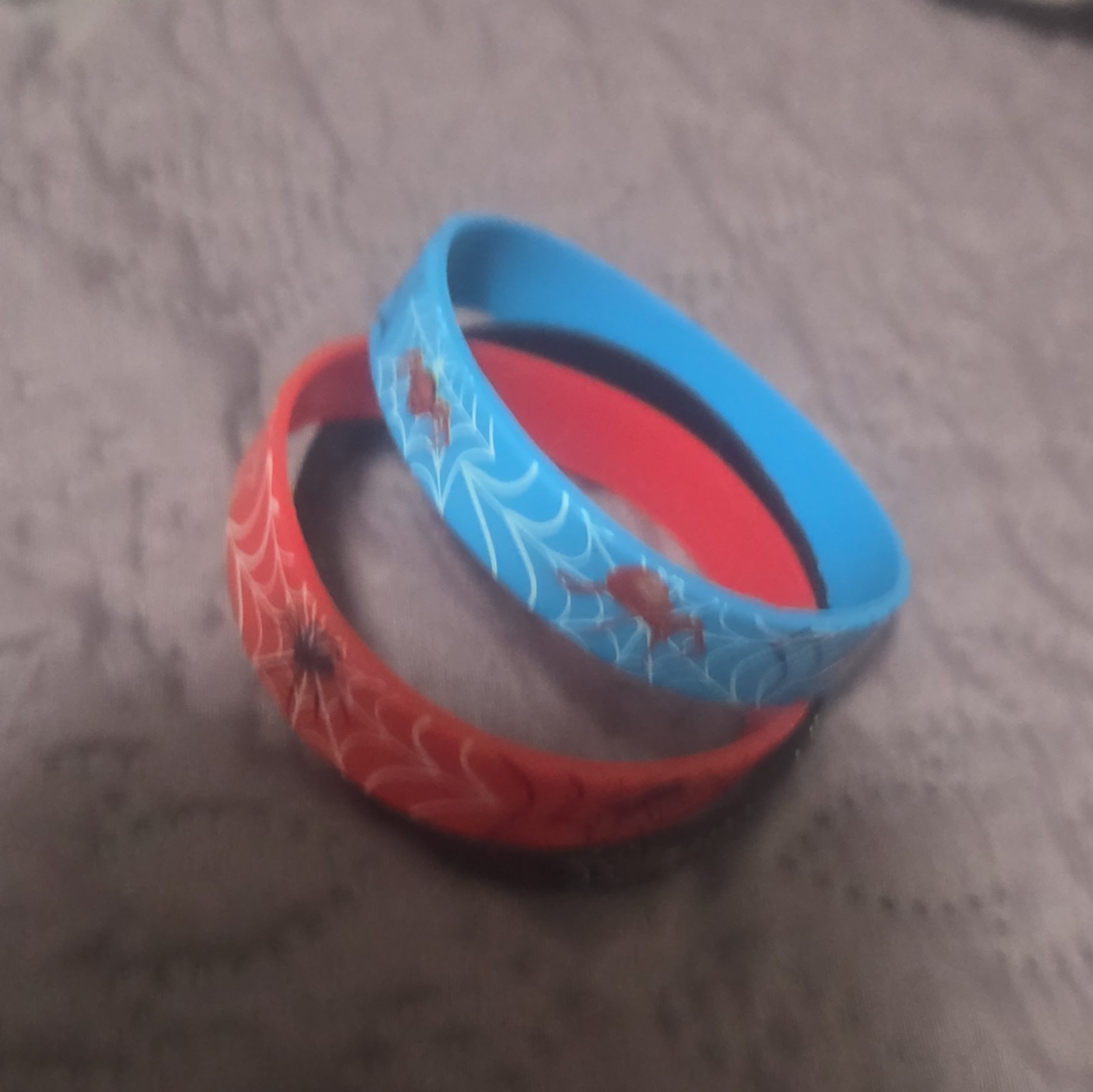 Set of 3 Spiderweb Silicone Bangle Bracelets, Multicolor, No Clasp
