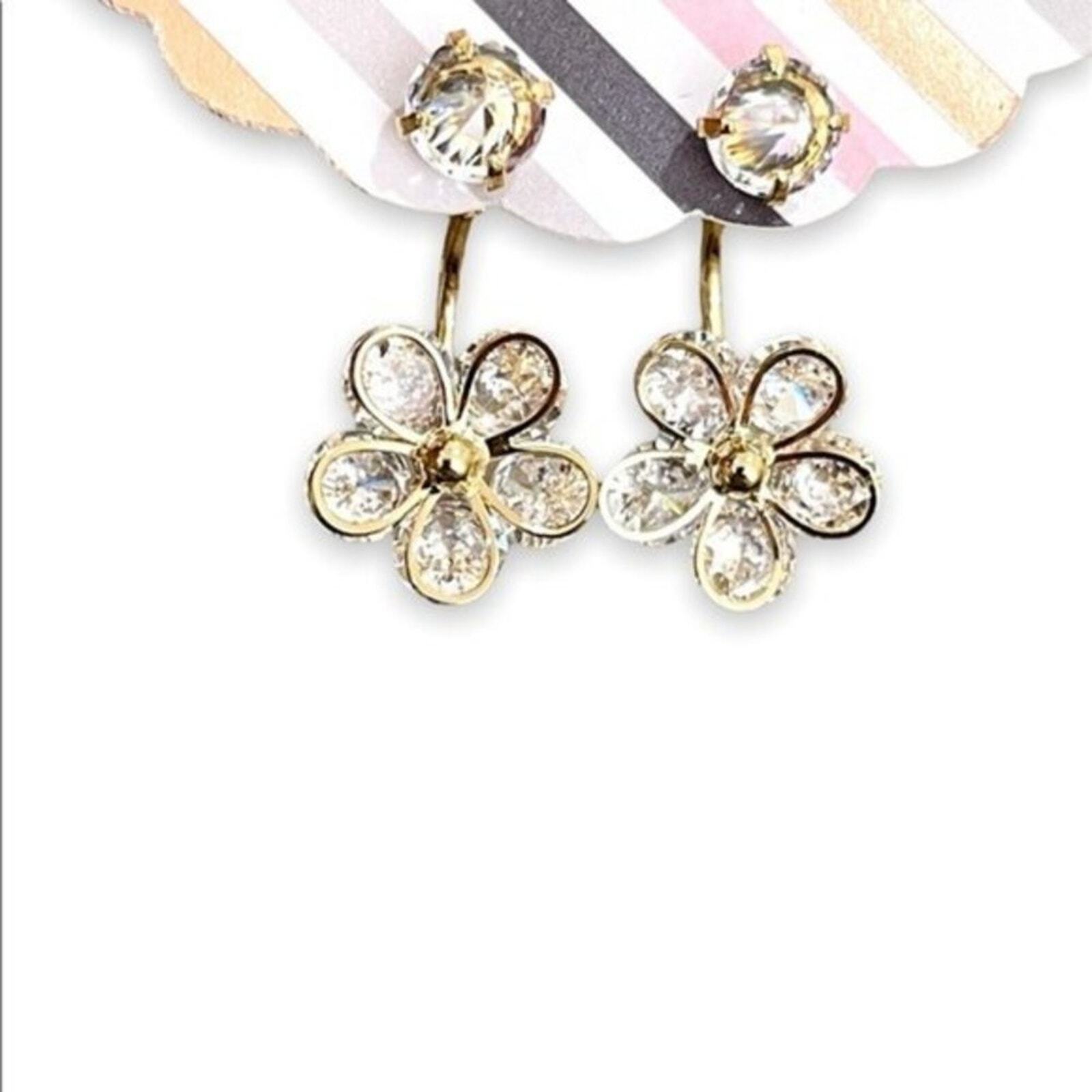 Crystal Flower Drop Earrings