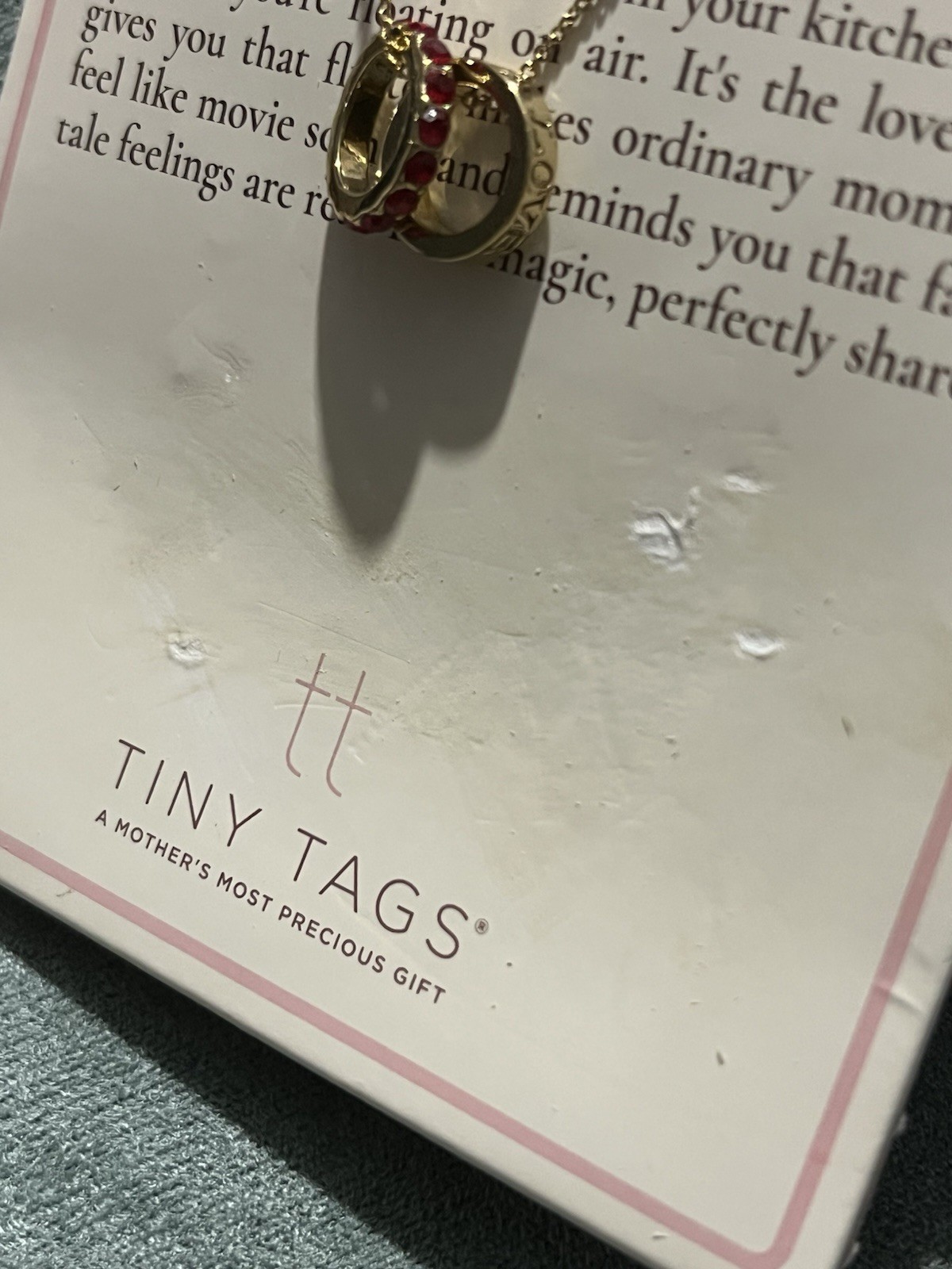 Tiny Tags You + Me Round Charm Pendant Necklace Gold Plated Brass 16+2in Adj