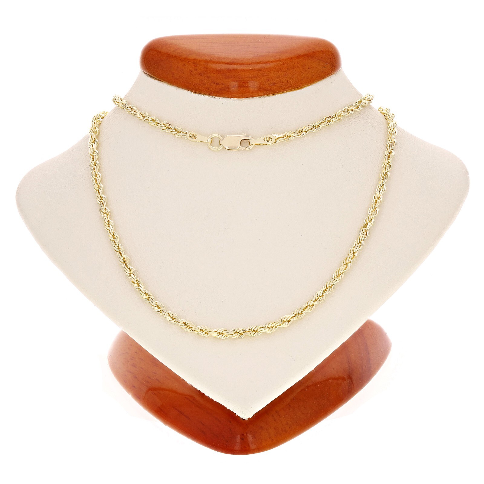 14k Yellow Gold Solid Diamond Cut Rope Chain Necklace 22″ 2.5mm 10.5 grams
